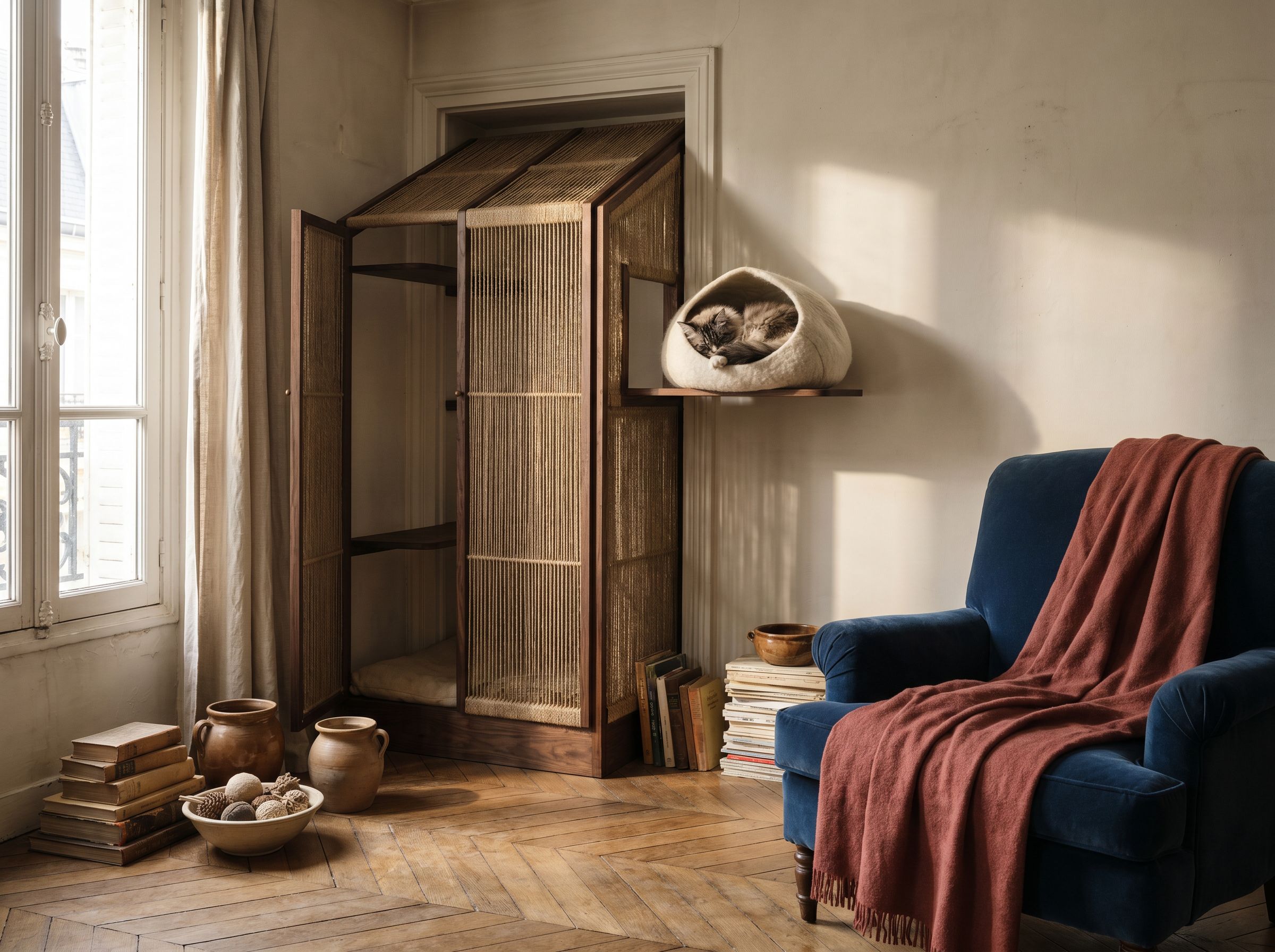 Maison pour chat en tissu, bois ou carton — Comparatif matériaux 2026